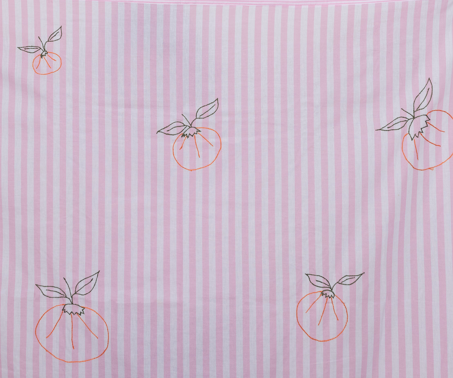 TOALHA RETANGULAR LISTRADA ROSA COM TANGERINAS