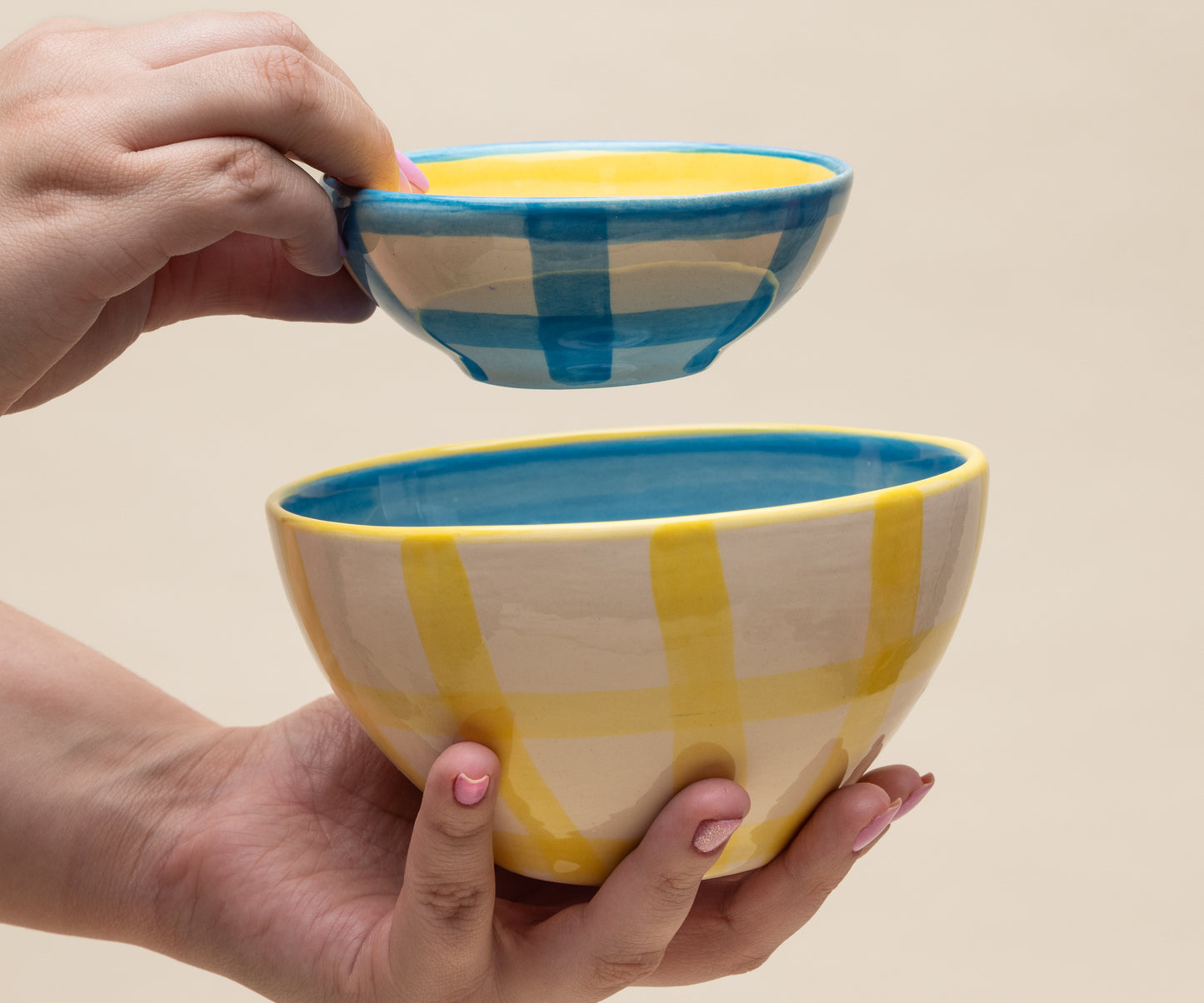 Bowl_xadrez_medio_unitario azul amarelo