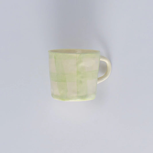 Caneca vichy verde em cerâmica - 1 unidade