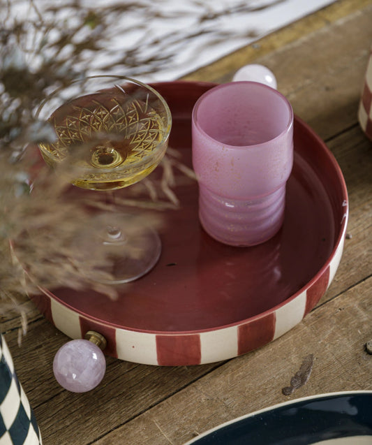 Bandeja Celine rosa em cerâmica