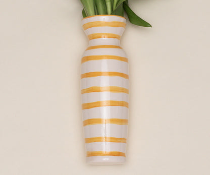 Vaso Alongado Listrado Amarelo