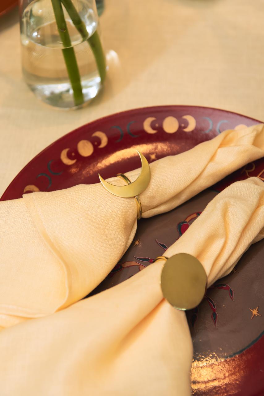 KIT DE PORTA GUARDANAPOS LUA ( 4 UNIDADES)