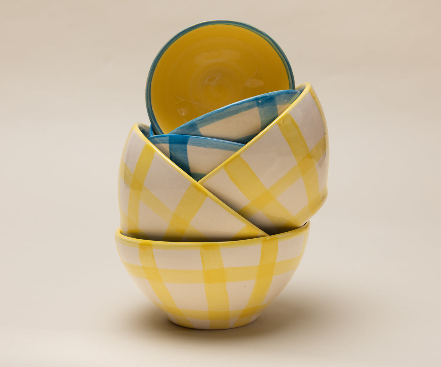Bowl xadrez medio unitario azul amarelo 1