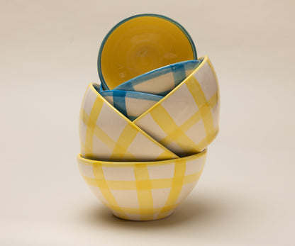 Bowl xadrez medio unitario azul amarelo 1