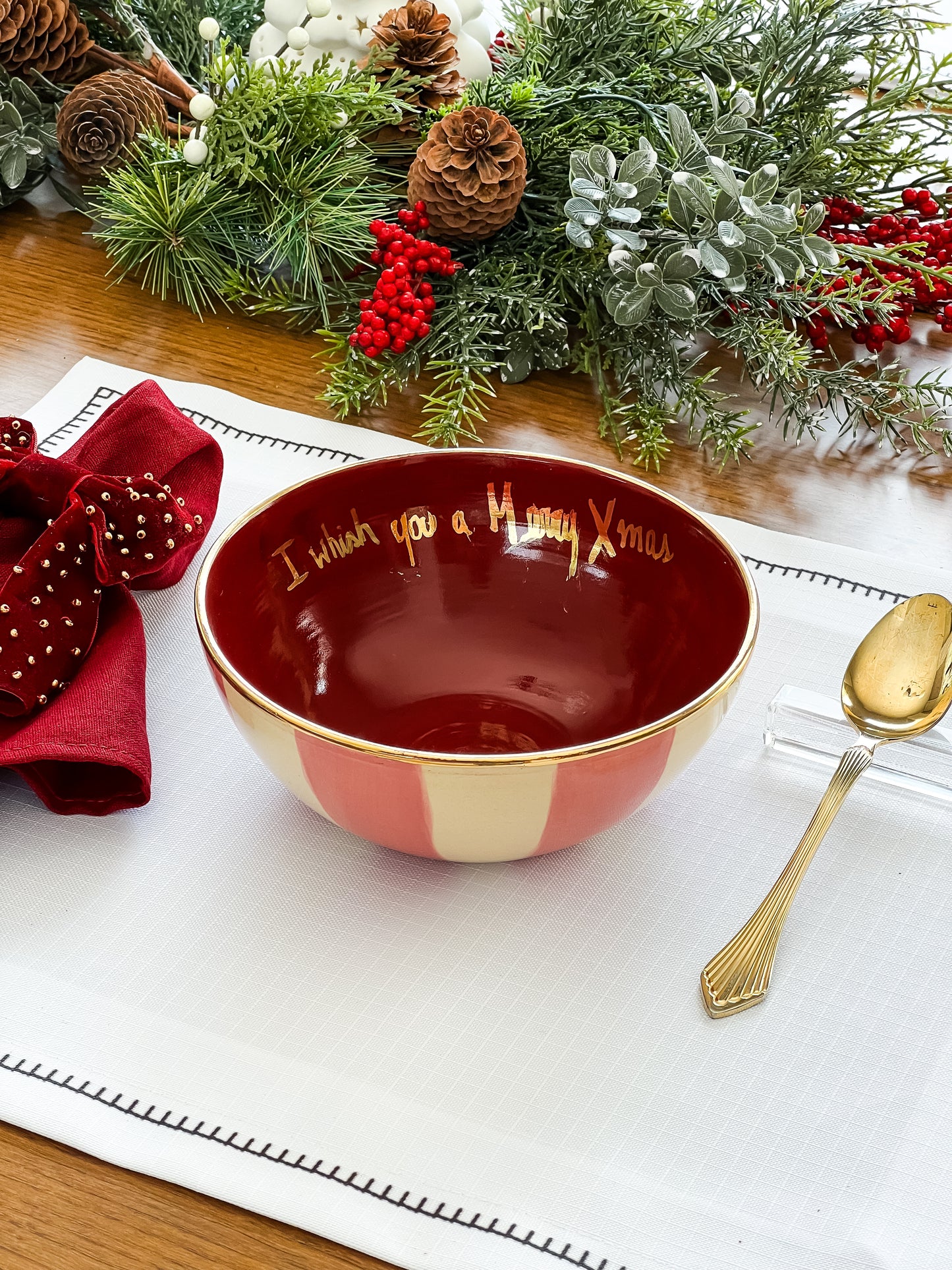 BOWL MÉDIO LISTRADO "WISH YOU"