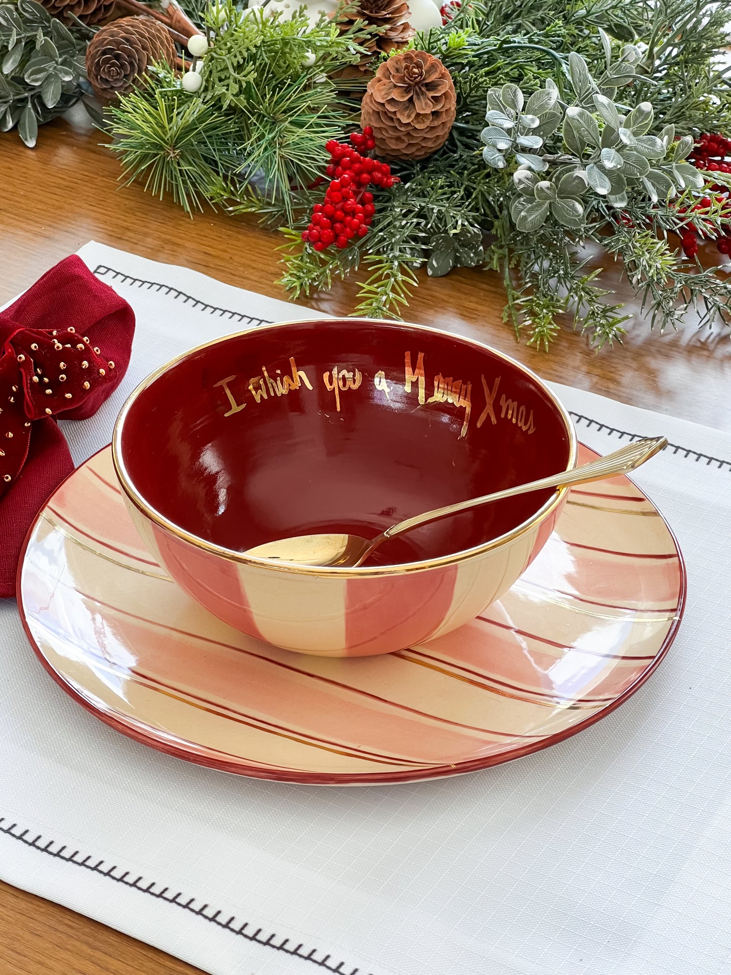 BOWL MÉDIO LISTRADO "WISH YOU"