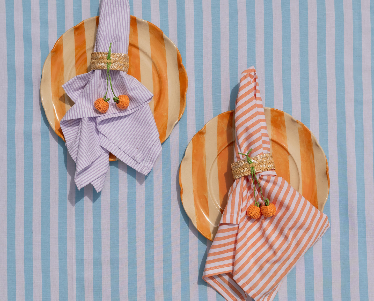 GUARDANAPO LISTRADO (4 PEÇAS) MANDARINE