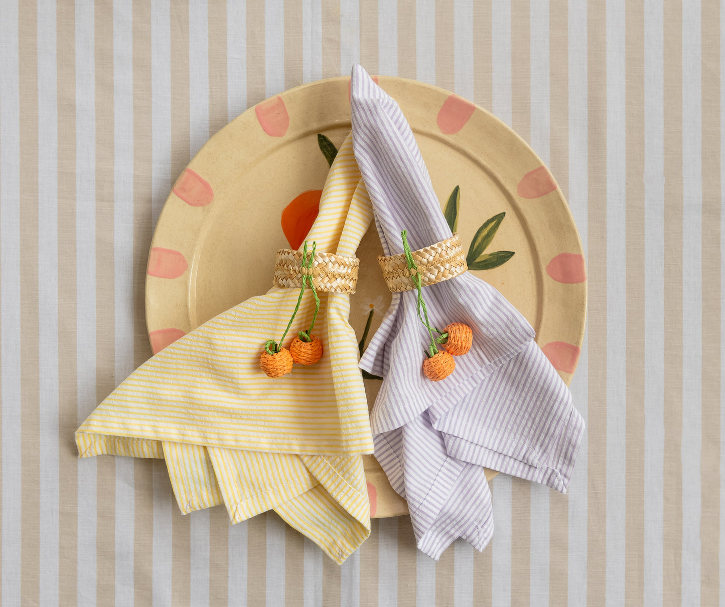 GUARDANAPO LISTRADO (4 PEÇAS) MANDARINE