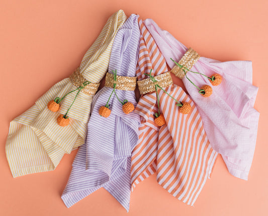 GUARDANAPO LISTRADO (4 PEÇAS) MANDARINE