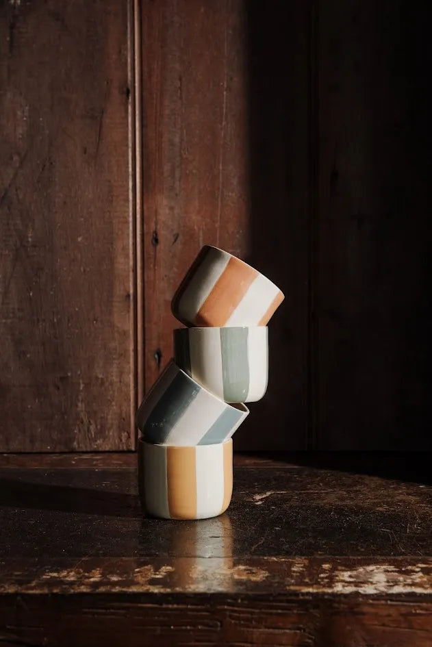 KIT COPOS CERÂMICA LISTRADOS – 4 CORES