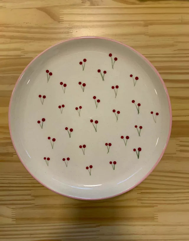 Prato raso doce com pe cereja