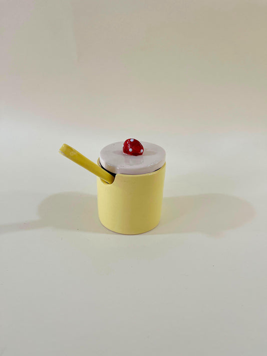 acucareiro Amarelo com colherzinha