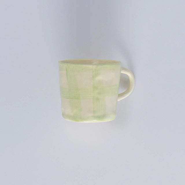 Caneca vichy verde em cerâmica - 1 unidade