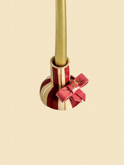 CASTIÇAL LAÇO ROSA