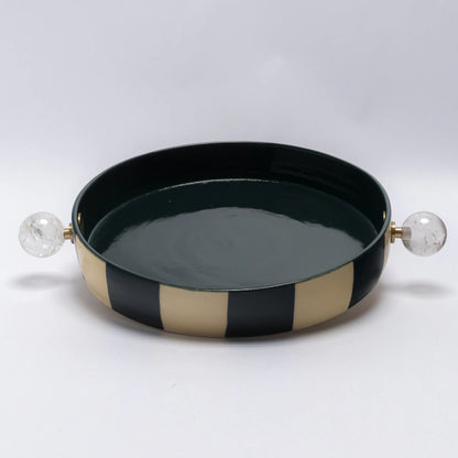 Bandeja Celine verde em cerâmica 30cm