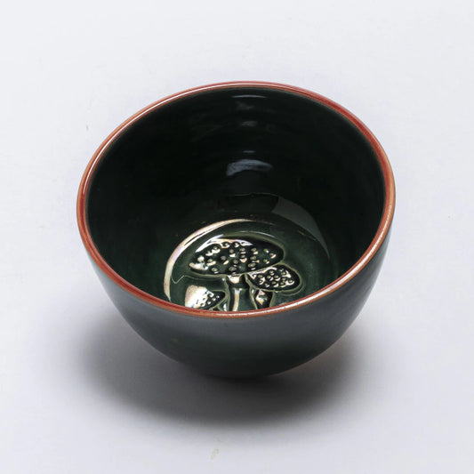 Bowl 12cm cogumelo carimbado - verde escuro